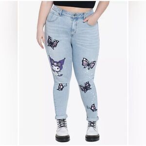 Kuromi By Sanrio Juniors Butterfly Mom Jeans High Rise Straight Leg Jeans Size 7